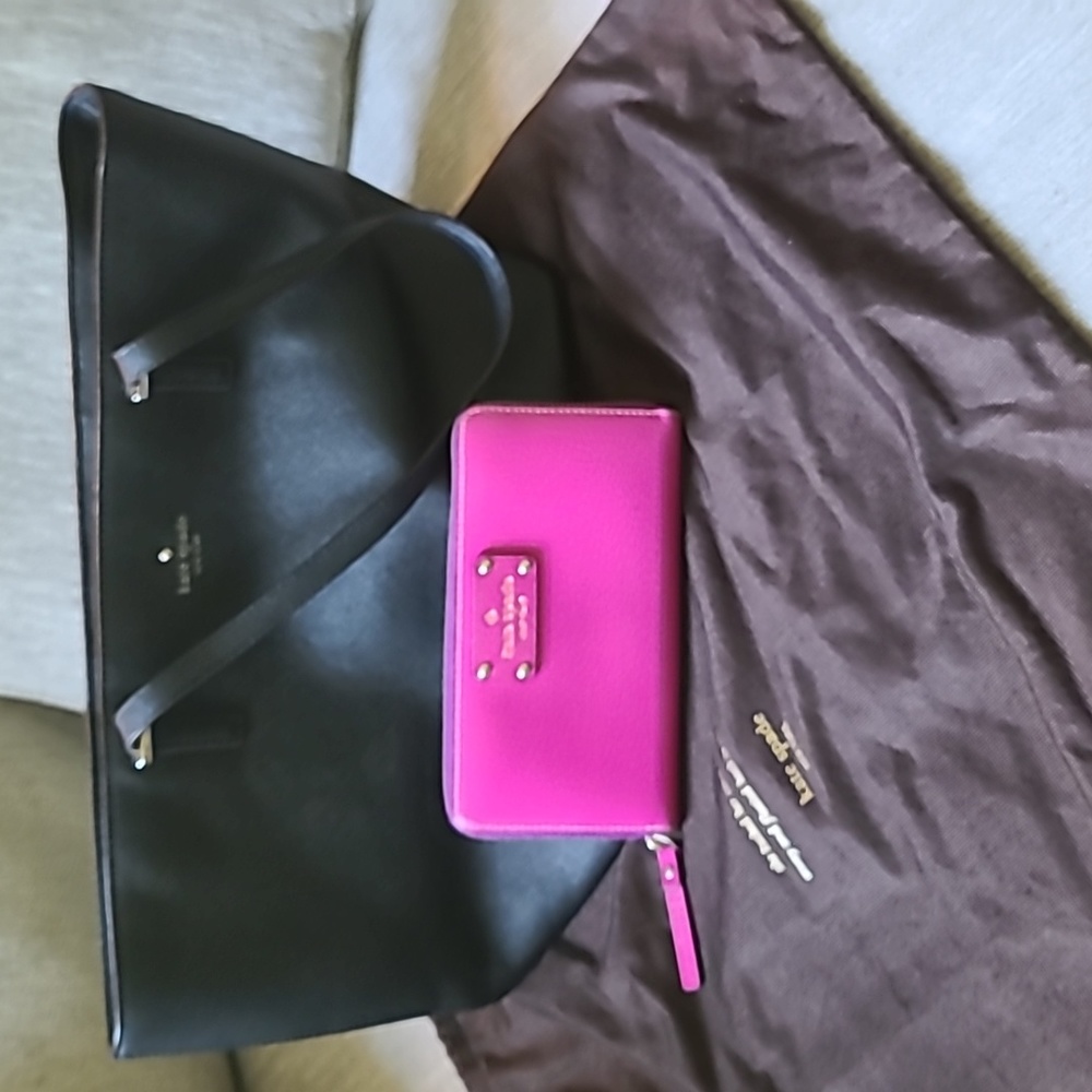 Authentic Kate Spade RARE Fuchsia  Wellesley zipper wallet